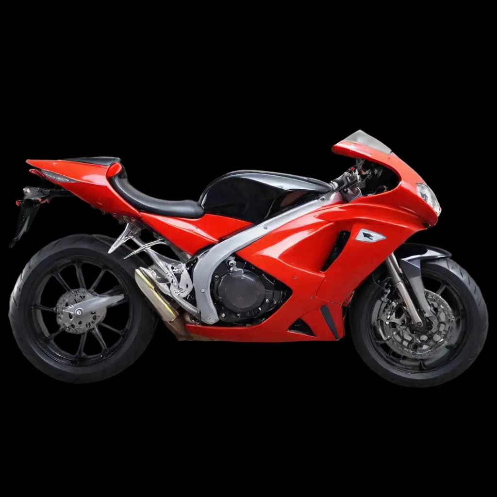 Racing motorbike with performance exhaust